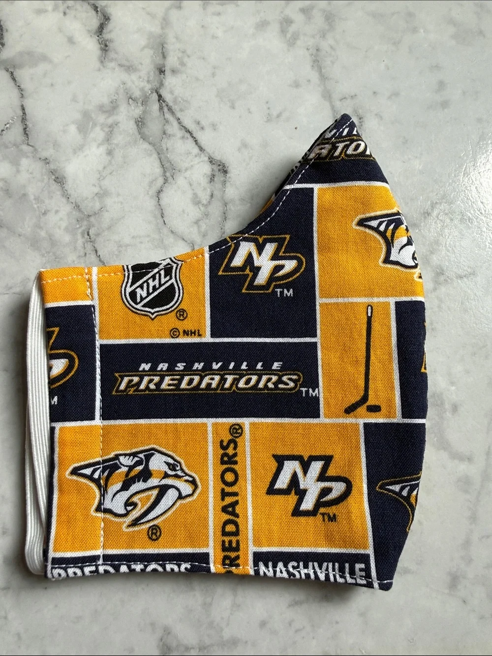 Nashville Predators Women’s/teen Face Mask - Navy & Gold